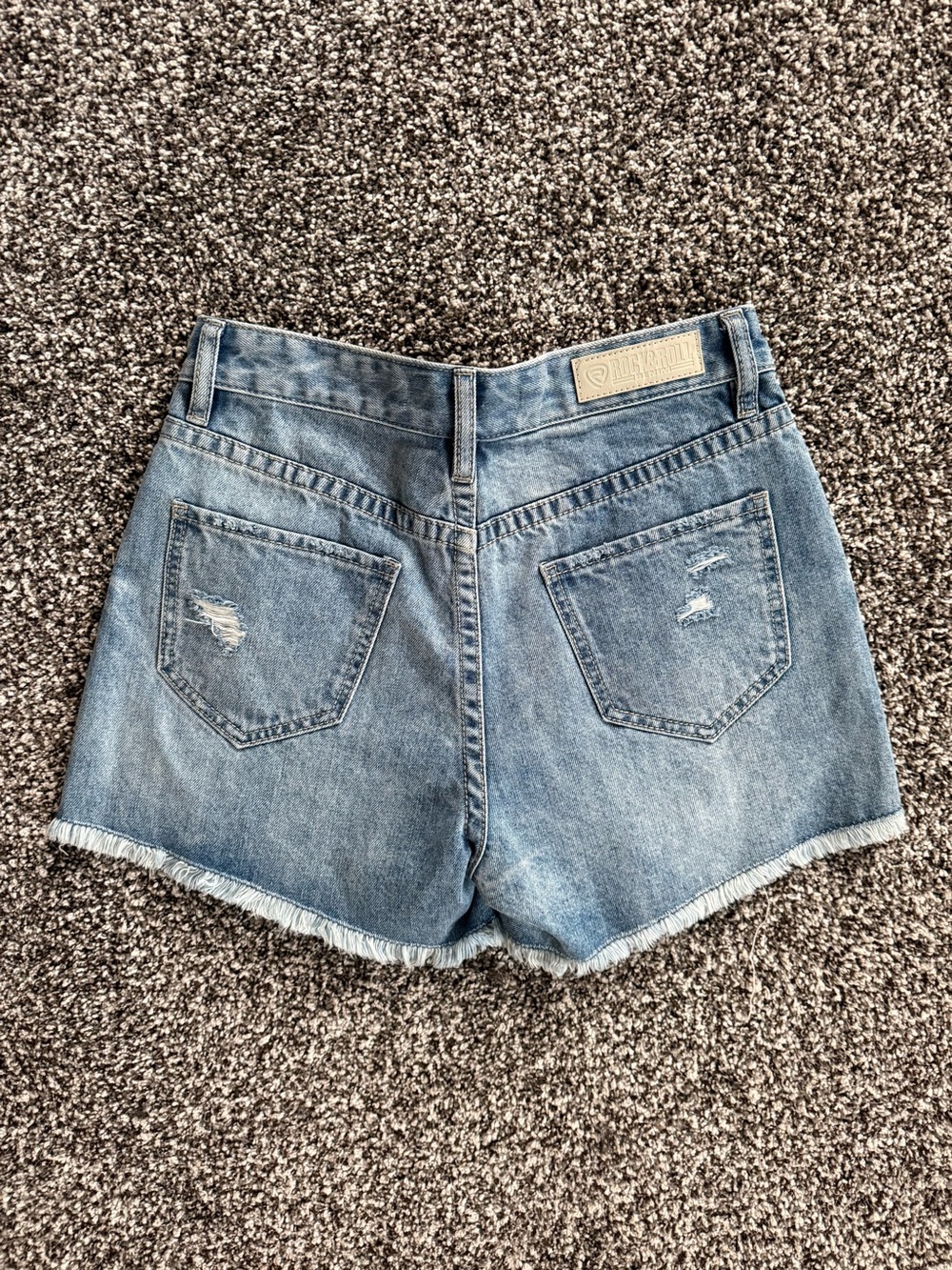 Rock & Roll Denim Women's Shorts with Fringe Chain Detail - Picture 2 of 2